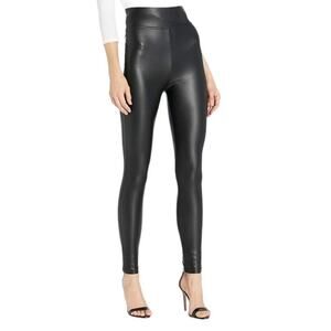 Plush Faux Leather Fleece Lined Liquid Moto Leggings Black Size Small NWT